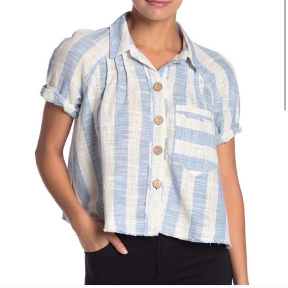 Free People Away At Sea Striped Top